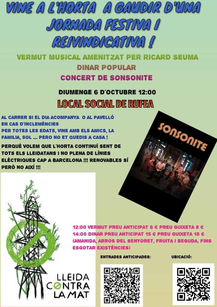 CARTELL FESTIVAL RUFEA LLEIDA CONTRA LA MAT